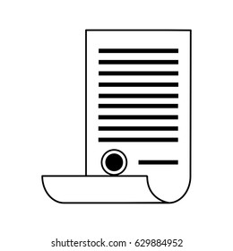 scroll document with stamp icon image 