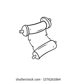 scroll doodle icon vector hand drawing 