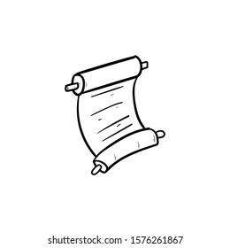 scroll doodle icon vector hand drawing 