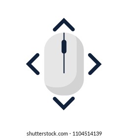 Scroll down up computer mouse icon symbol. Flat style design. Vector illustration.