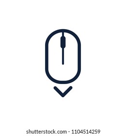 Scroll Down Up Computer Mouse Icon Symbol. Flat Style Design. Vector Illustration.