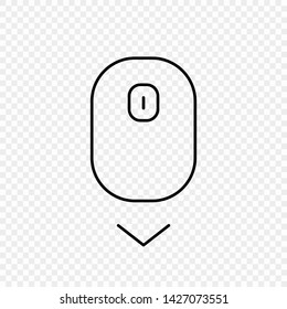 Scroll down computer mouse icon on transparent background