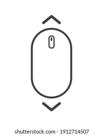 Scroll down up computer mouse icon on white background. Design element for website and mobile apps. Vector illustration
