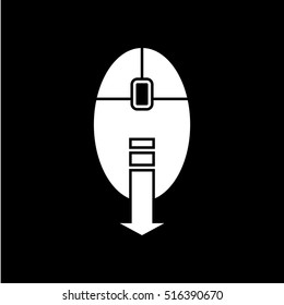 Scroll down computer mouse icon. - vector illustration.