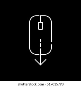 Scroll down computer mouse icon. - vector illustration.