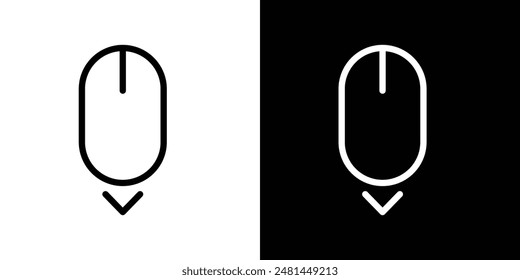 Scroll down computer mouse line icon vector illustration set.