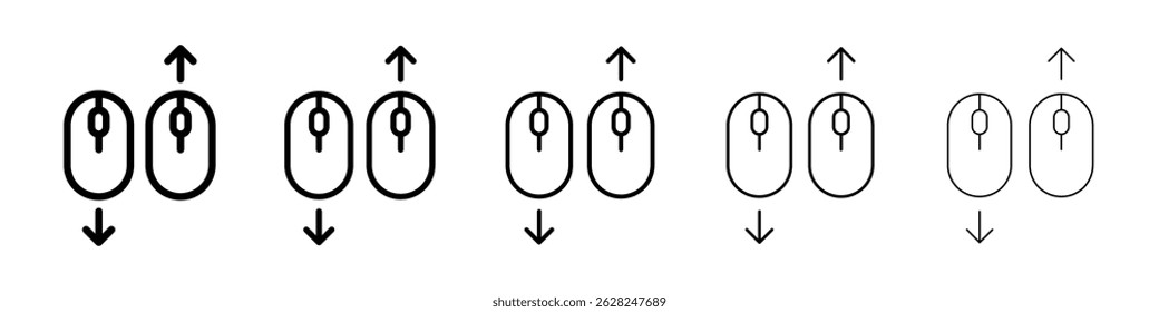 Scroll down up icon in black. Vector illustration for graphic design