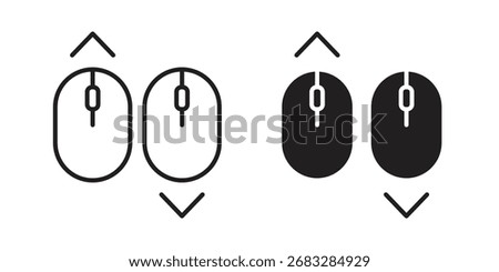 Scroll down up icon clipart and lineart vector symbols