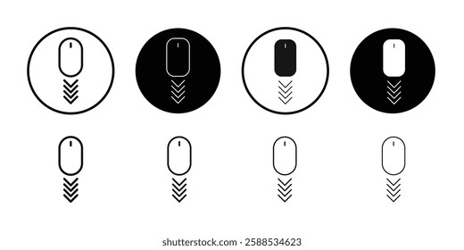Scroll down icon line art vector