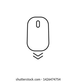 Scroll down icon. Scrolling mouse symbol for web design isolated on white background. Modern vector illustration.