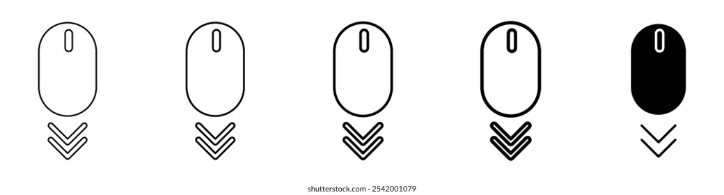 scroll down icon Simple outline illustration