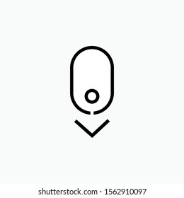 Scroll Down Icon.  Symbols Roll to Bottom. Applied for Design, Presentation, Website or Apps Elements - Vector.