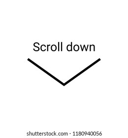 Scroll down icon. Vector scrolling mouse sybmol for web design isolated on transparent background. Trend line design