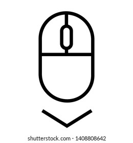 Scroll down icon vector. scrolling mouse symbol illustration for web design isolated