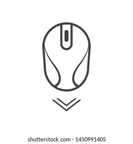 Scroll down icon. Vector scrolling mouse sybmol for web design isolated