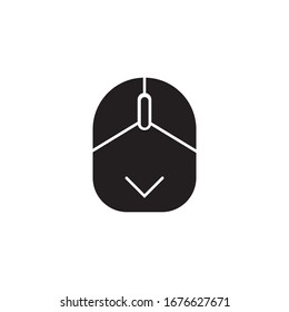 Scroll down icon. Vector scrolling mouse symbol for web design. 