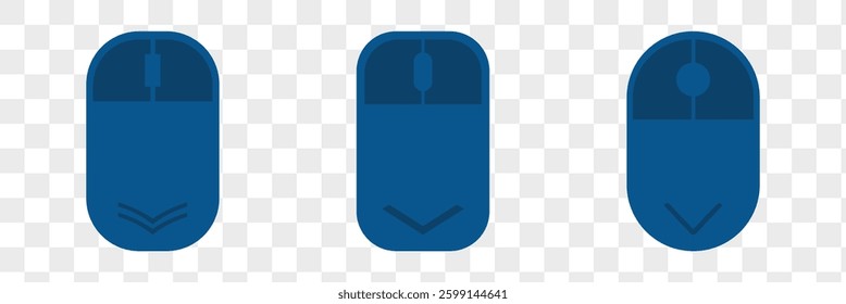 Scroll down icon. Vector scrolling mouse symbol for web design isolated on transparent background.