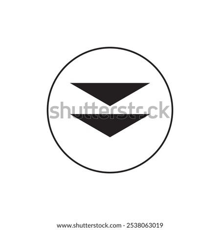 Scroll Down Icon - Vector, Sign and Symbol for Design