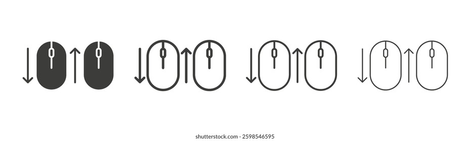 Scroll down up line icon vector illustration set.