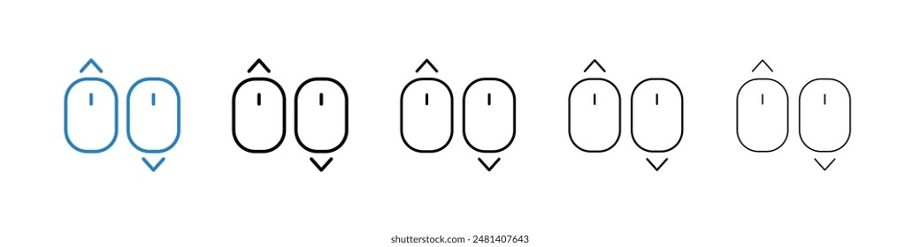 Scroll down up liner icon vector set.