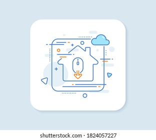 Scroll down mouse line icon. Abstract vector button. Scrolling screen sign. Swipe page. Scroll down line icon. Home concept badge. Vector