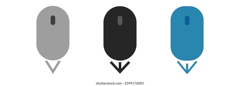 Scroll down up. computer mouse icon.