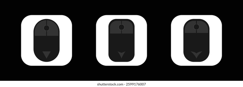 Scroll down up. computer mouse icon.