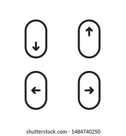 Scroll down, up, right, left. Computer mouse icon. Web and UI vector icon set