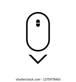 Scroll down vector icon. Scrolling mouse sybmol for web.