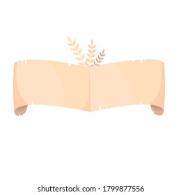scroll. empty parchment. banner for the label. vector isolated drawing