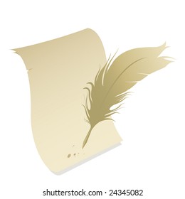 scroll and feather