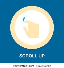 Scroll Up Finger - Pointer Icon - Vector Cursor Symbol, Touch Symbol - Mouse Sign - Hand Scroll Up