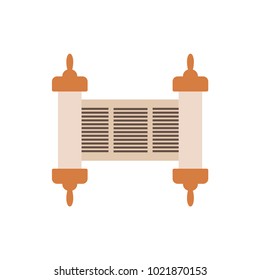 Scroll flat design icon. Vector eps10 illustration.