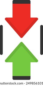 Scroll Up Flat Vector Icon Design