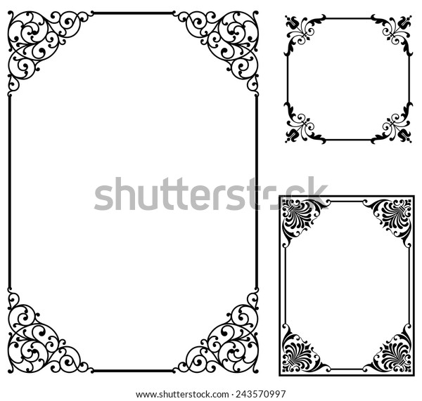 Scroll Frames Set Vector Frames Isolated Stock Vector (Royalty Free ...