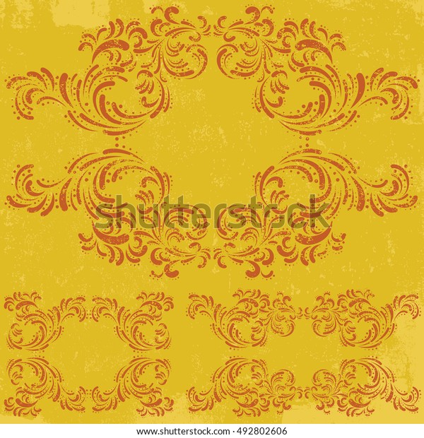 Scroll Frames\
Textured ornate frames,\
decorative ornaments, flourish and scroll\
elements