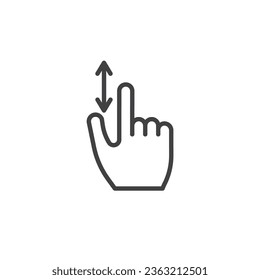 Scroll gesture line icon. linear style sign for mobile concept and web design. Finger scroll gesture outline vector icon. Symbol, logo illustration. Vector graphics