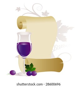 scroll and grape