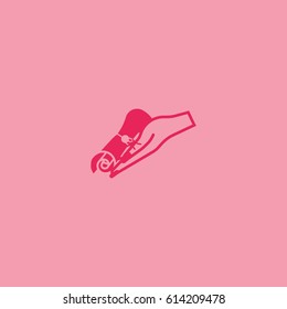 a scroll in his hand, icon