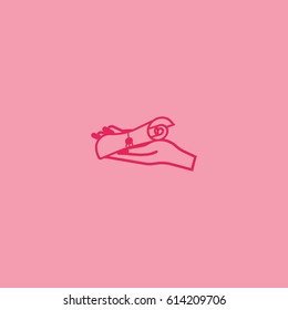 a scroll in his hand, icon