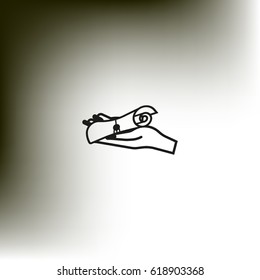 a scroll in his hand, icon