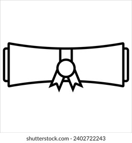Scroll of Honor, premium award icon in line style. High quality outline symbol of achievement