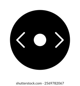 Scroll Horizontal Icon Symbol Black Outline High Quality Vector.