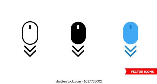 Scroll icon of 3 types: color, black and white, outline. Isolated vector sign symbol.