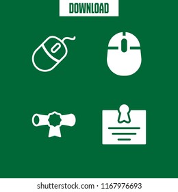 scroll icon. 4 scroll vector set. mouse, diploma and computer mouse icons for web and design about scroll theme