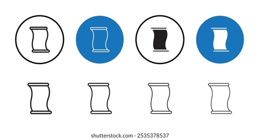 Bildlaufsymbol Schwarze Linie Kunst Vektor Logo-Set