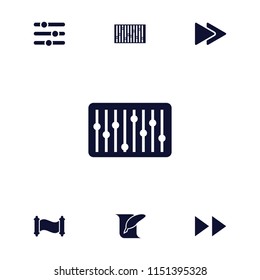 Scroll icon. collection of 7 scroll filled icons such as fast forward, slider, manuscript. editable scroll icons for web and mobile.