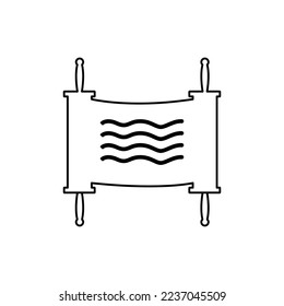 scroll icon, concept of antiquity, vector illustration