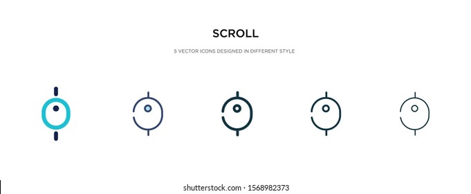scroll icon in different style vector illustration. two colored and black scroll vector icons designed in filled, outline, line and stroke style can be used for web, mobile, ui