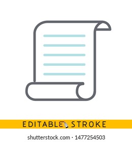 Scroll Icon. Easy Editable Stroke Line Icon.